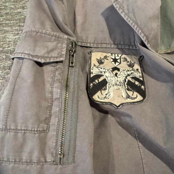 INC International Concepts Utility Jacket XL Gray Military Style, Patch Detail - Picture 4 of 10